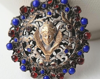 Antique Art Nouveau Renaissance Revival Brooch, attributed to Turiet and Bardach, Vienna