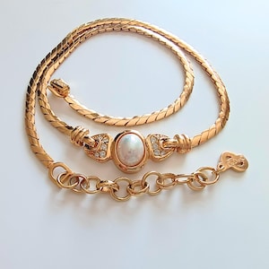 Christian Dior - Authentic Vintage Signed Cream Enamel Necklace