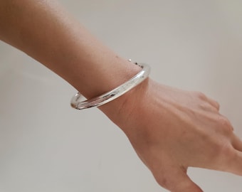 Vintage Sterling Silver Bracelet: English Hallmarks 925, Safety Chain, Art Deco Tubular Style