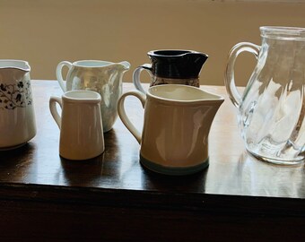 Miscellaneous SIX Individual Artisan/Global Handmade Beautifully Crafted Vintage Jugs/Pitchers