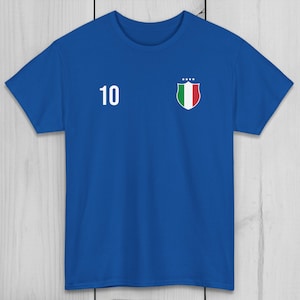 Retro Italy Football Icon Tee - Unisex Heavy Cotton Shirt, Roberto Baggio No 10 T-Shirt, Vintage 90s Soccer Gift, Sports Fan Apparel, Soccer