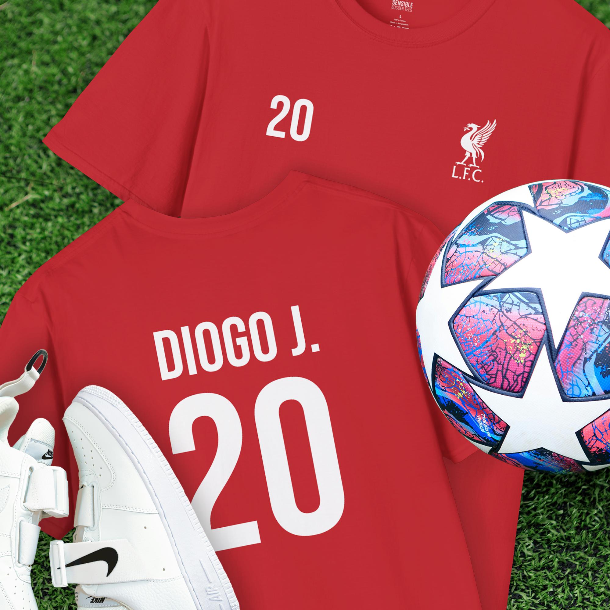 Exclusive Diogo Jota 20 Liverpool Tribute T-Shirt, Retro-Inspired Design for True Reds Fans