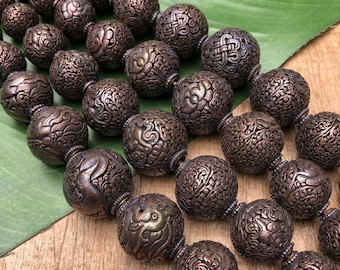 Copper Hand Carved Nepalese Beads - Listing is for 1 Bead - Choose your Size
