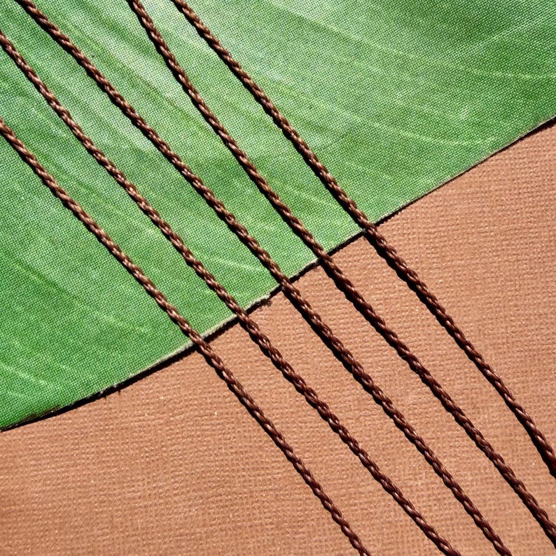 Hand Braided Skinny 1.5mm Waxed Nylon Cord, 39" in Length - Medium Brown image 2