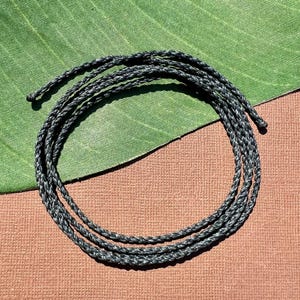 手編みワックスナイロンコード、長さ39インチ - グレー