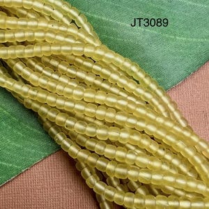 2 Strands - Indonesian Glass Beads - Translucent Wheat, Made in Java