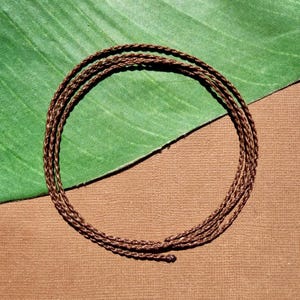 Hand Braided Skinny 1.5mm Waxed Nylon Cord, 39" in Length - Medium Brown image 3