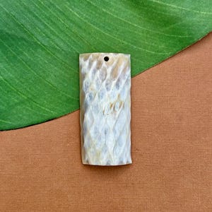 Water Buffalo Horn Carved Rectangle Pendant