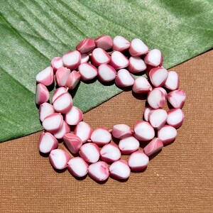 Vintage German Pink Window Glass Slice Beads - 50 Pieces
