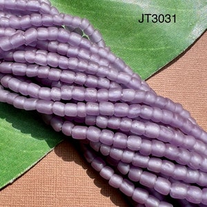 Indonesian, Java Glass Beads - Translucent Lavender, 2 Strands
