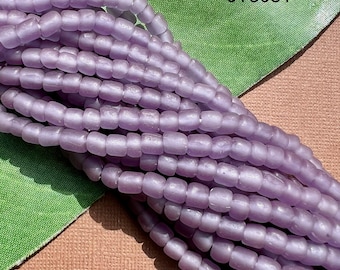 2 Strands - Indonesian Glass Beads - Translucent Lavender, Made in Java