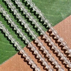 Perles de verre cristal vintage à facettes, petites et rondes - 100 pièces