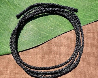 Hand Braided Waxed Nylon Cord, 39 Inches in Length - Dark Gray