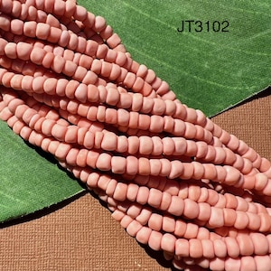 Indonesian Glass Beads - Matte Pink, Made in Java, 2 Strands