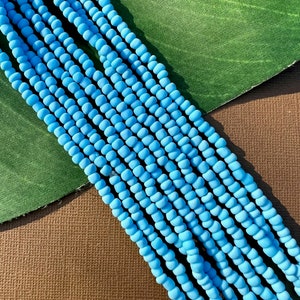 Indonesian Glass Long Strands - Light Blue, 2 Strands