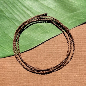Hand Braided Skinny 2mm Waxed Nylon Cord, 39" in Length - Medium Brown