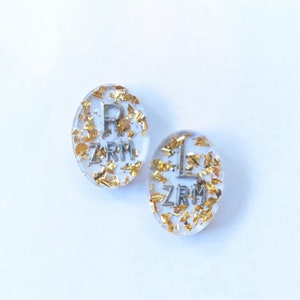 Gold oval X-ray Markers (1Pair R/L), Radiology personalized x-ray markers with initials