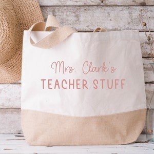 Teacher Jute Bag, Personalised Bag, Teacher Appreciation, Custom Teacher Bag, Gift, Thank You Teacher, Teacher Retirement, Teacher Totes