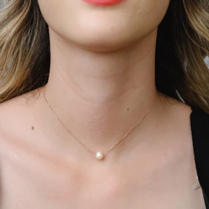 Real Pearl Necklace, Christmas gift Dainty Pearl Necklace, Pearl Bride Silver Necklace, Sterling Silver Graduation Gift Necklace