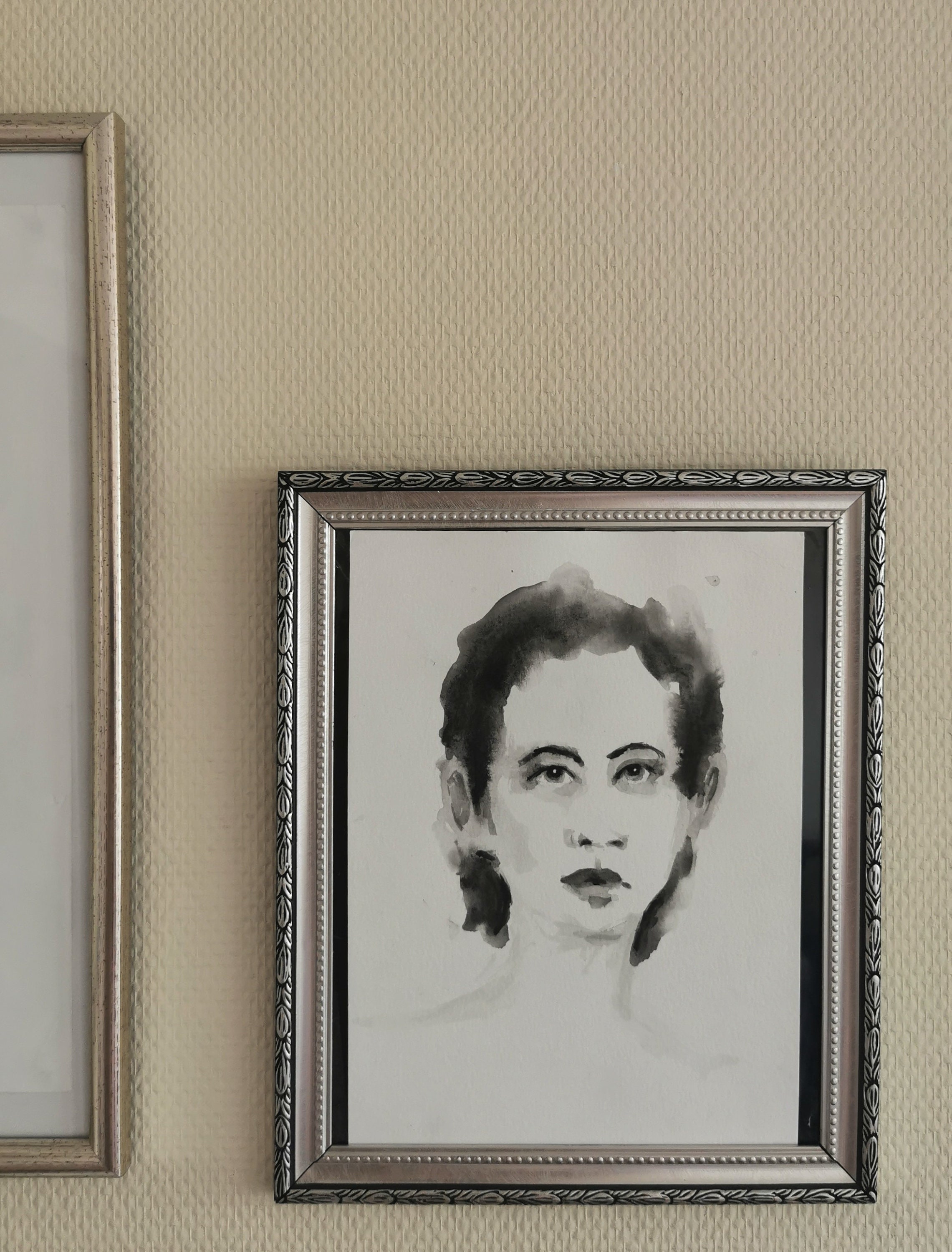 Original Artwork Blackandwhite Watercolour Portrait Wall Etsy