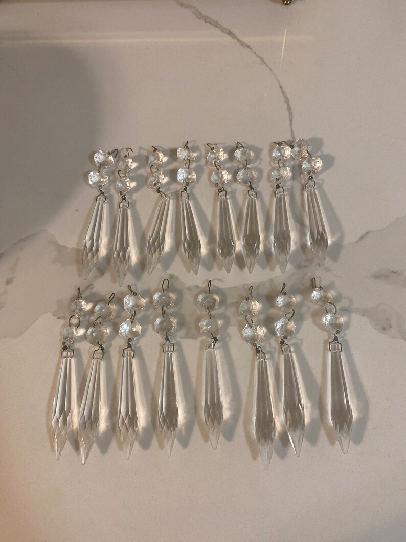 Set of 16 Clear Lead Crystal Chandelier Prisms Etsy