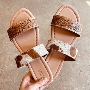 Leather & Cowhide Sandals Lena