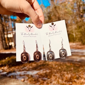 Silver/Copper Cowboy Hat Earrings