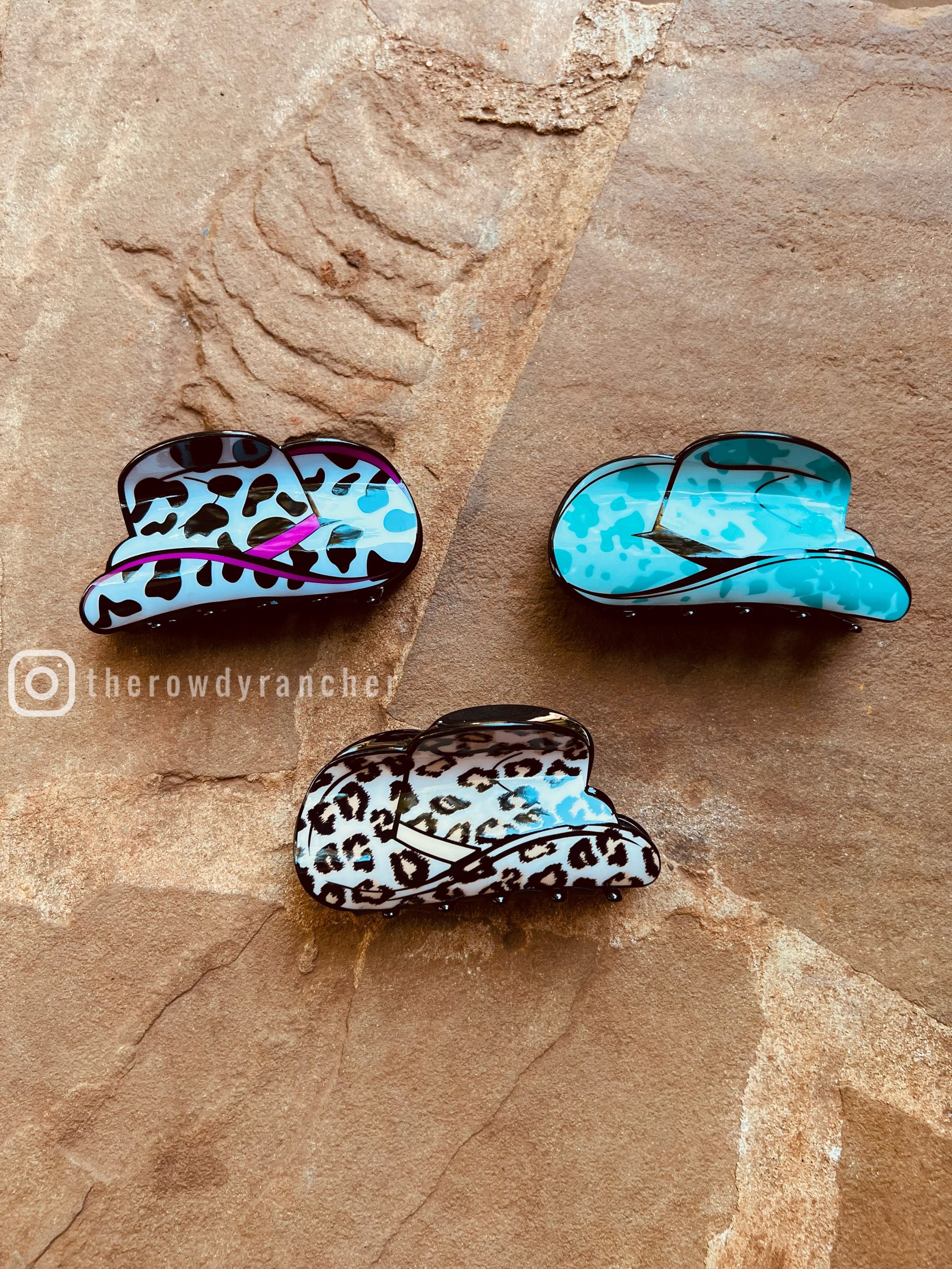 Cowboy Hat Hair Claw Clips Etsy