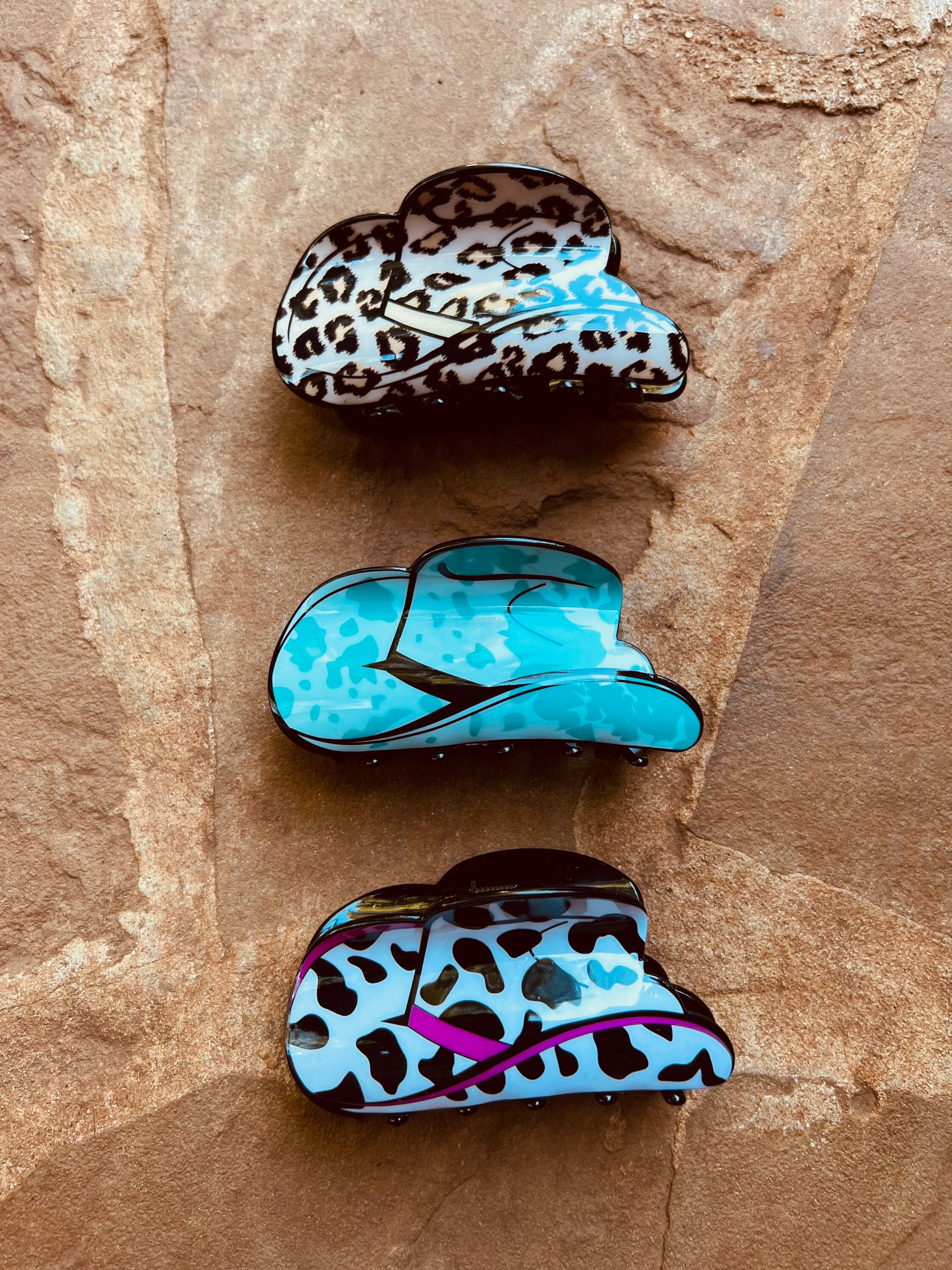 Cowboy Hat Hair Claw Clips Etsy