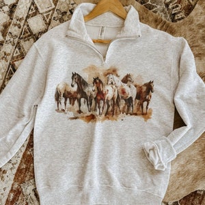 Wild Horses Quarter Zip Sweatshirt