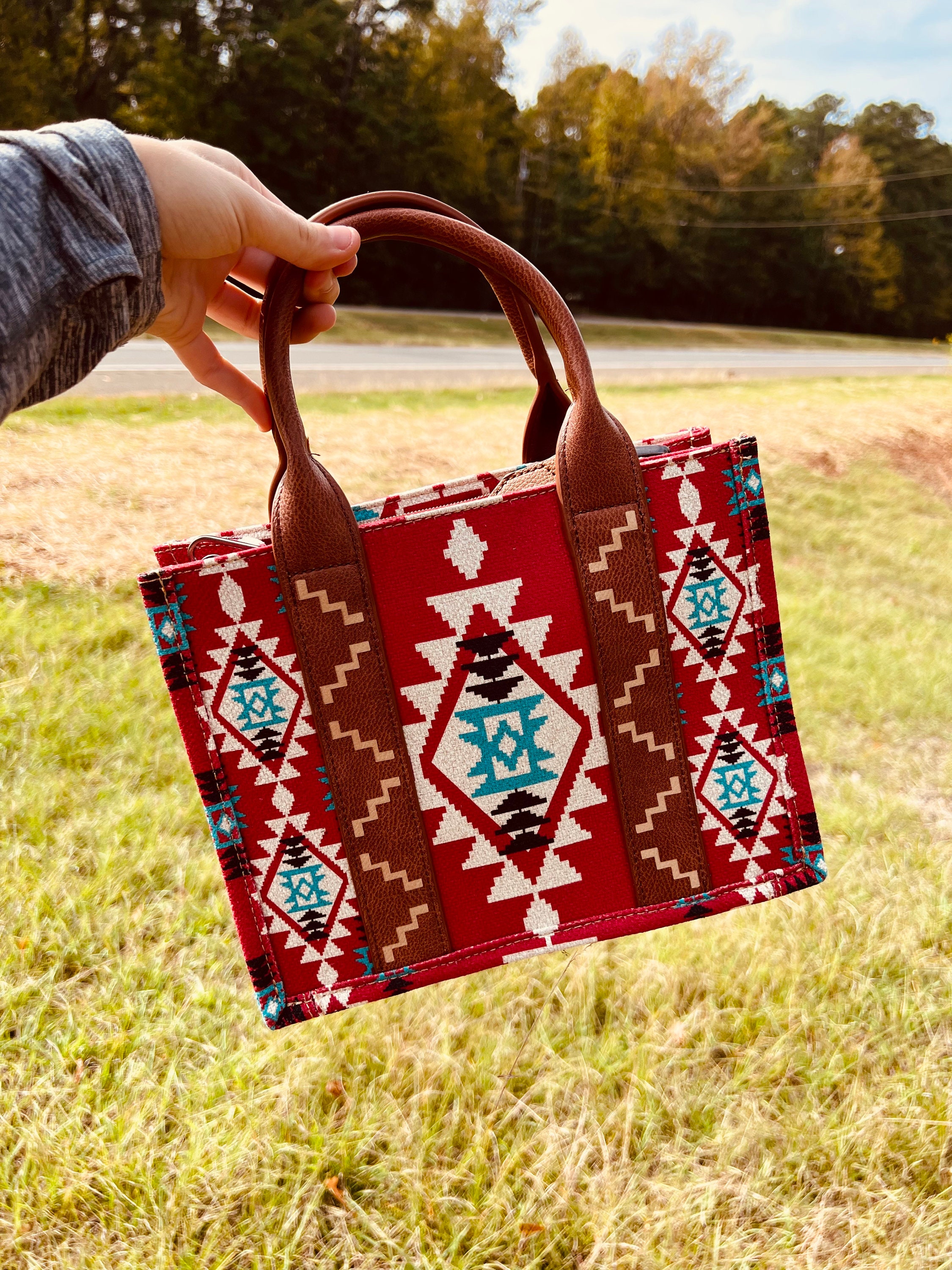 Red Wrangler Canvas Tote Purse Etsy Canada