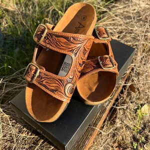 Tooled Leather Sandals