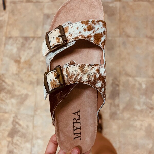 Cowhide Sandals Etsy