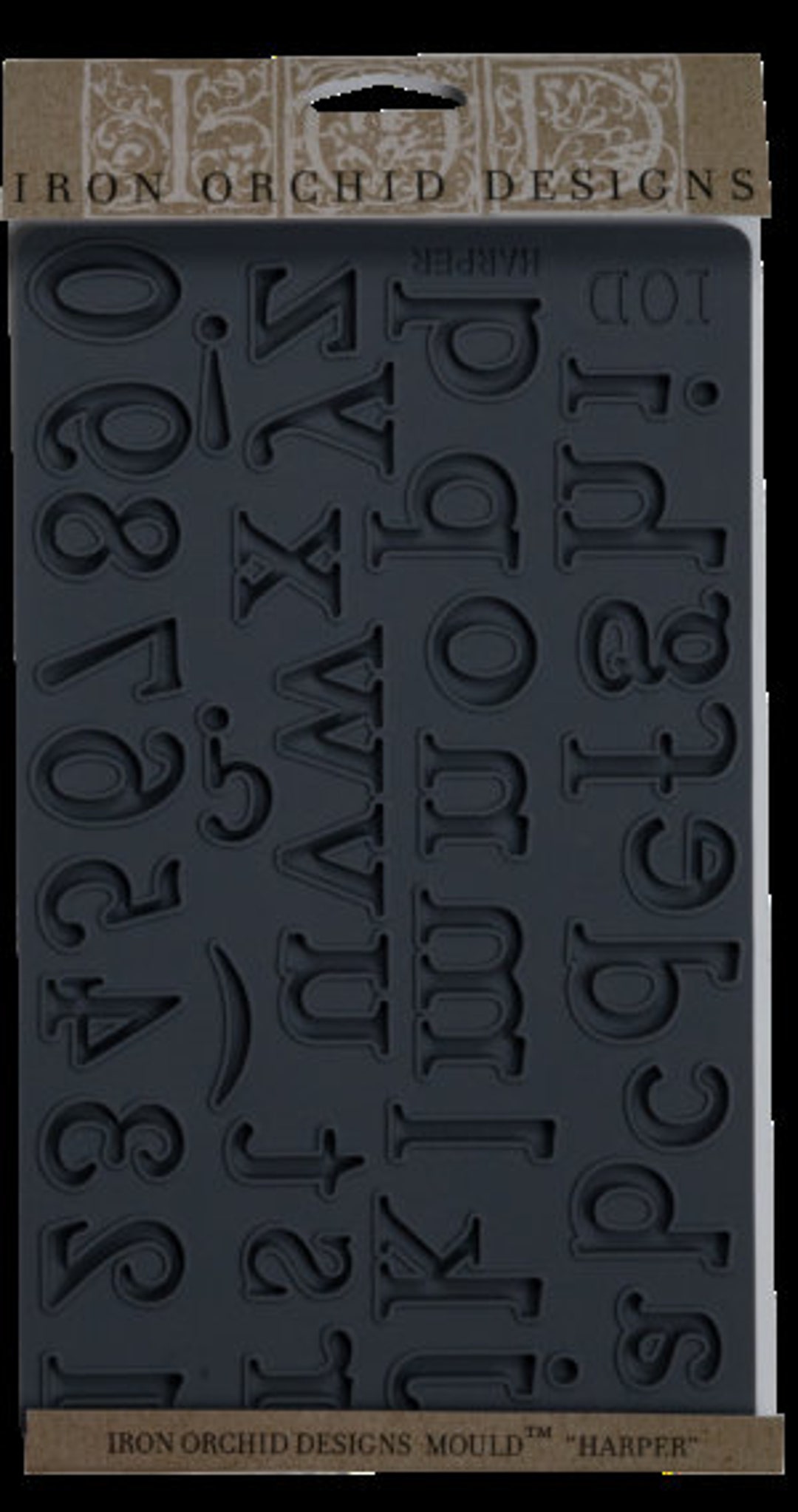 IOD Harper Alphabet, Silicone Mold 6 x 10 – Decoupage Central