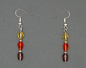 Boucles d’oreilles avec perles de verre à facettes