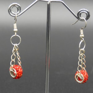 Earrings with rhinestone beads