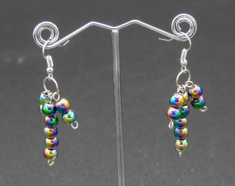 Earrings with hematite beads