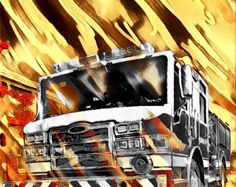 Fire Truck Wallpaper Etsy