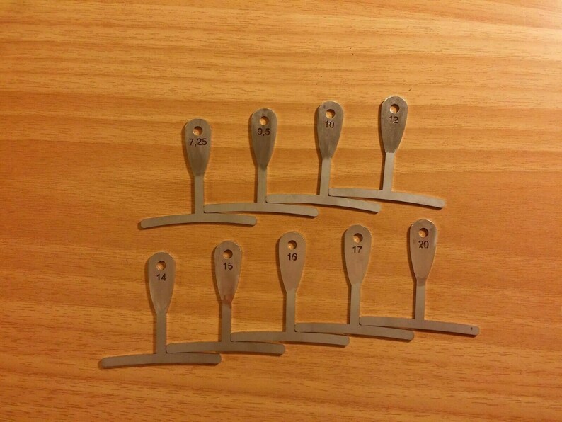 Radius Gauges Understring Set 7.25, 9.5, 10, 12,14, 15, 16, 17, 20