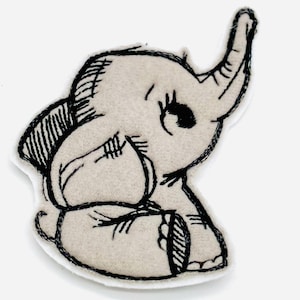 Aufnäher Elefant gestickt Tiere Patch Bügelbild, Flicken, Aufnäher Patches, Applikation kann aufgebügelt werden