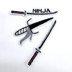 Ninja Schwert Aufnäher Patch Stickapplikation für die Schultüte, Schuleinführung, Applikation