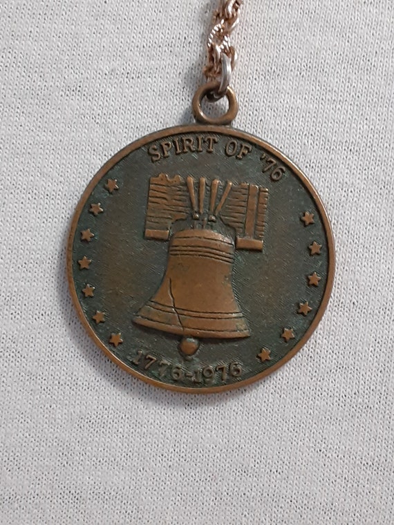 1976 Bicentennial pendant necklace 24" - image 3