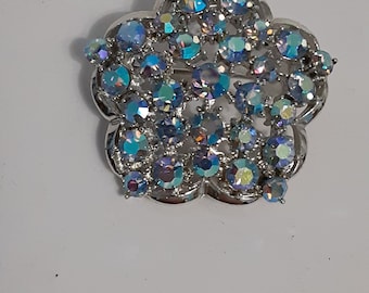 Vintage aurora borealis flower brooch