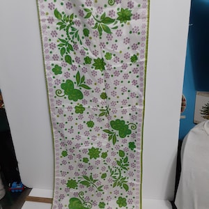 Mid century floral pattern scarf japan acetate 42&quot; x 13&quot;