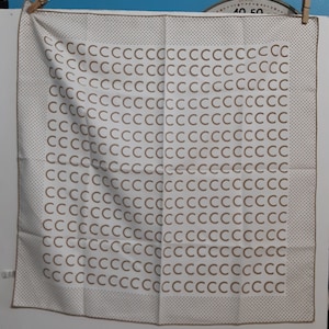 Vintage polyester usa Letter &quot;C&quot; retro scarf 21&quot; x 21&quot;