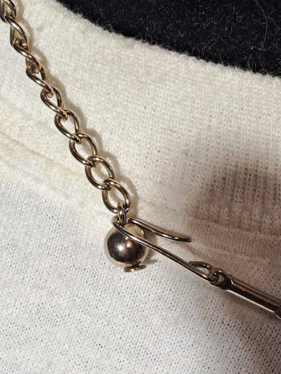Vintage flower link rhinestone necklace 16" - image 4