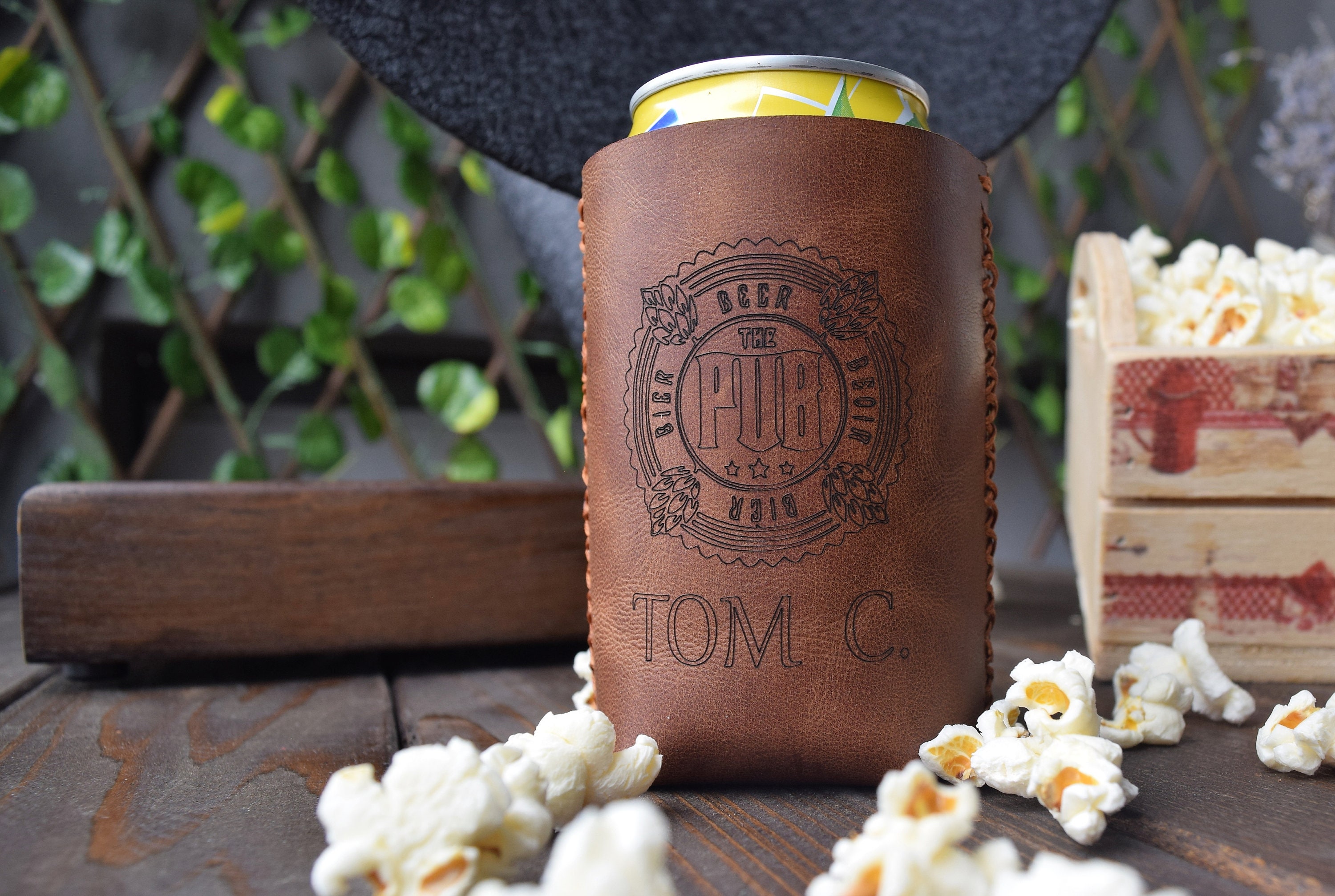 Personalized Leather Can Coolers, Custom Groomsmen Gift, Engraved Beer Can Holder, Coozie, Bottle Holder, Groomsmen Proposals