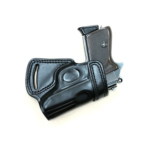COLT 1911 3&quot; Premium Leder Holster, Handgemachtes Kleinleder (SOB) Stil Holster, Schwarz und Braun