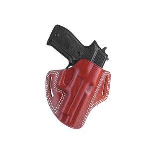 COLT 1911 5&quot; Premium Leather Holster, Handmade Pancake Style Holster, Black and Brown, Right-Left Hand Draw