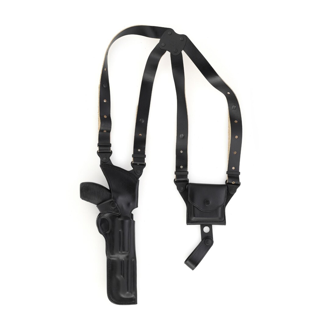 S&W N Frame 4 Premium Leather Vertical Shoulder Holster Set